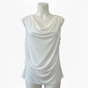 DKNY Women's Ivory Cowl Neck Blouse